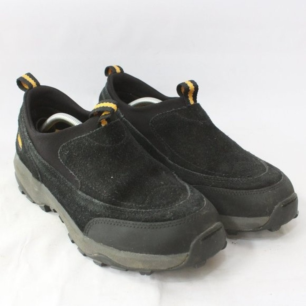 LL Bean Black Suede Leather Slip On Comfort Hiking Mocs Shoes Size 8.5 L L Bean